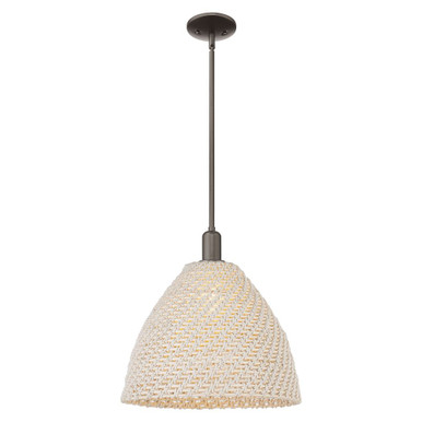 Woven Rattan 1 Light Stem Hung Mini Pendant 15.75 Inch Wide by Innovations - 716-1S-RBD-16