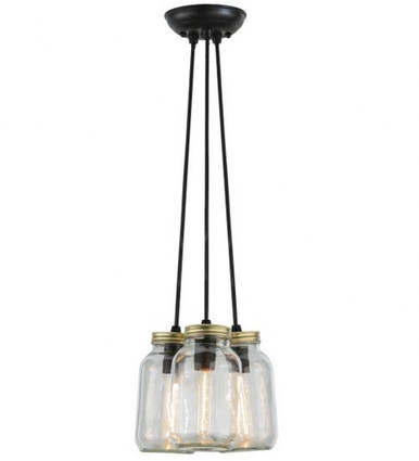 Mason Jar 3 Light Pendant 12 x 9 Inches by Meyda Tiffany - 145069