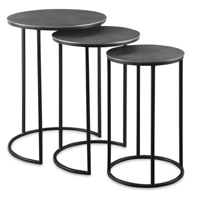 Erik 23.7 Inch Metal Nesting Tables (Set of 3) by Uttermost - 25057