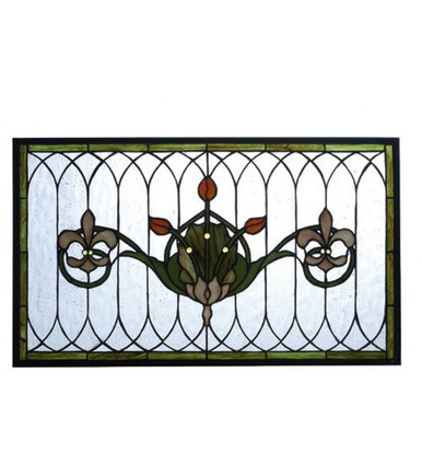 Tulip & Fleurs 24.4 Inch Stained Glass Window by Meyda Tiffany - 82516