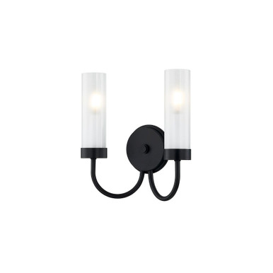 Fusion 2 Light Wall Sconce by Justice Design - FSN-4342-CLFR-MBLK
