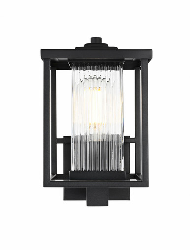 Dover 1 Light Outdoor Wall Sconce 11.5 Inch Tall and 7 Inch Wide by Elegant - OD302W12BK