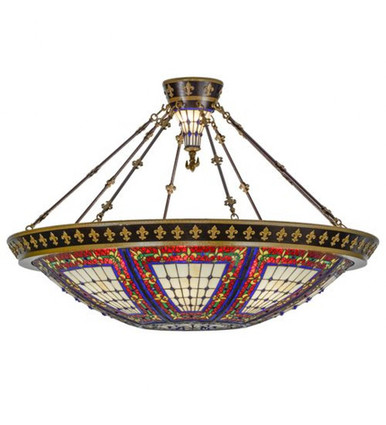 Fleur de lis 8 Light Semi Flush Mount 30 x 45 Inches by Meyda Tiffany - 154145