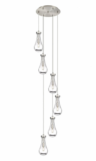 Owego 6 Light 5" Multi Pendant 85.5 Inch X 15.63 Inch Wide by Innovations - 116-451-1P-SN-G451-5CL