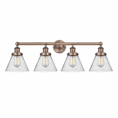 Cone 4 Light Industrial Vanity Light 33.5 Inch Wide by Innovations - 616-4W-CONE2