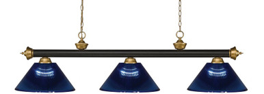 Riviera 3 Light Island/Billiard 16 x 16 Inch by Z-Lite 200-3BRZ+SG-ARDB - 200-3BRZ+SG-ARDB