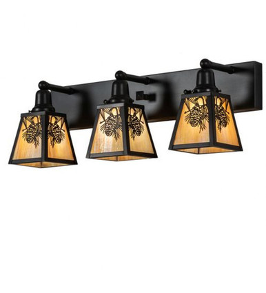 Winter Pine 3 Light Bath Vanity 10 x 28 Inches by Meyda Tiffany - 230172