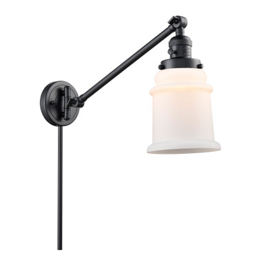 Canton 100W 1 LED Adjustable Swing Arm Wall Sconce 25X8 by Innovations - 237-BK-G181-LED