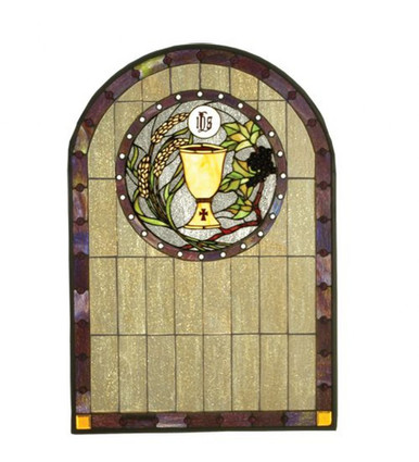 Sacrament 32 Inch Stained Glass Window by Meyda Tiffany - 51129