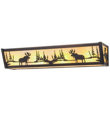 Moose at Lake 4 Light Bath Vanity 4.5 x 24 In by Meyda Tiffany 184292 - 184292