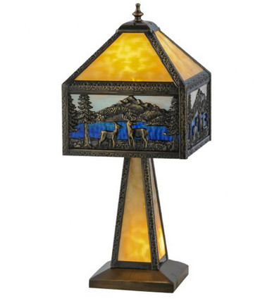 Deer Lodge 1 Light Lighted Base Table Lamp 21 x 13 Inch by Meyda Tiffany - 148132
