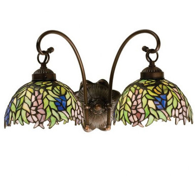Tiffany Honey Locust 2 Light Wall Sconce 18 Inch Wide by Meyda Tiffany - 18697