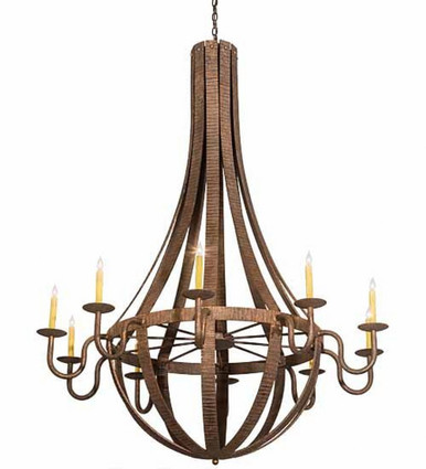 Barrel Stave Metallo 10 Light Chandelier 74 x 54 Inch Wide by Meyda Tiffany - 193060