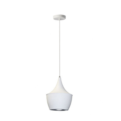Helsinki 1 Light Small Pendant 12 Inch Tall by Dainolite - HKI-91P-WH