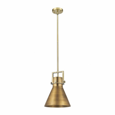 Newton Cone 1 Light Metal Small Stem Pendant 14.75 Inch Tall by Innovations - 411-1SM-M411-10