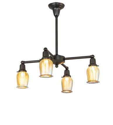 Revival Oyster Bay Favrile 4 Light Chandelier 25 x 26 Inch W by Meyda - 56621