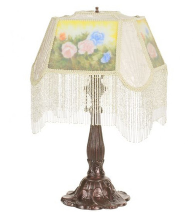 Reverse Painted 2 Light Roses Accent Lamp by Meyda Tiffany - 20286