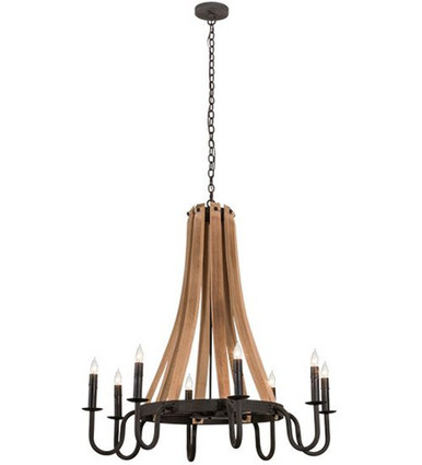 Barrel Stave Madera 8 Light Chandelier 48 x 42 Inches Wide by Meyda Tiffany - 160700