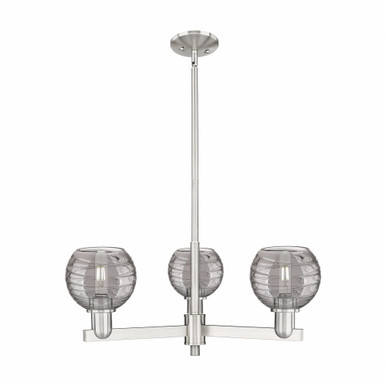 Athens Deco Swirl 3 Light Chandelier 17.63 Inch Wide by Innovations - 716-3CR-SN-G1213-6SM