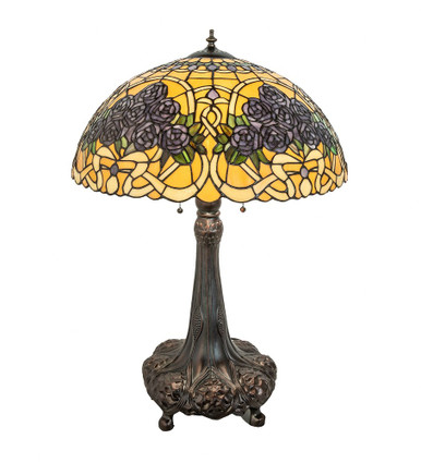 Rose Bouquet  3 Light Table Lamp 31 Inch H and 21.5 Inch W by Meyda Tiffany - 252640