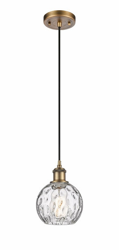 Athens Water Glass 1 Light Cord Hung Mini Pendant 8 X 6 by Innovations - 516-1P-BB-G1215-6