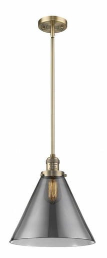 Cone 1 Light Stem Hung Mini Pendant 16 Inch and 12 Inch Wide by Innovations - 201S-BB-G43-L