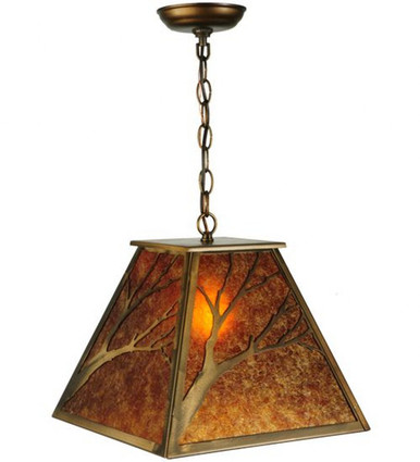 Branches 1 Light Square Pendant 16.5 x 18.75 Inches by Meyda Tiffany - 30941