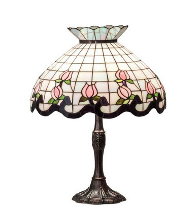 Roseborder 26 Inch High Roseborder Table Lamp by Meyda Tiffany - 1041-28TL