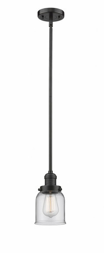 Bell 1 Light Stem Hung Mini Pendant 10 Inch and 5 Inch Wide by Innovations - 201S-OB-G52