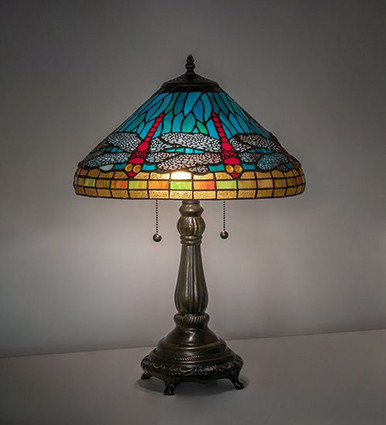 Tiffany Dragonfly 2 Light Table Lamp 23 x 16 Inch by Meyda Tiffany - 268332