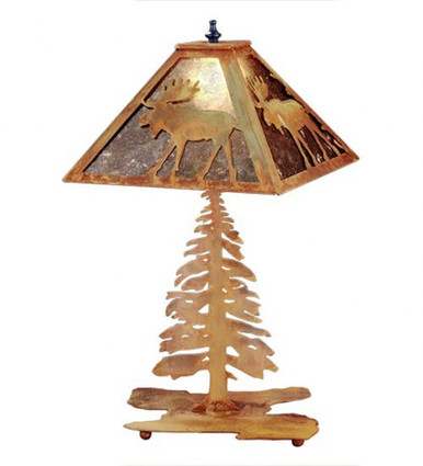 Lone Moose 1 Light Table Lamp 21 In H and 16 In W by Meyda Tiffany 32527 - 32527