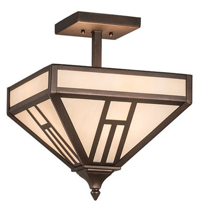 H Mission 4 Light Square Flush Mount 17 x 18.5 In by Meyda Tiffany - 191901
