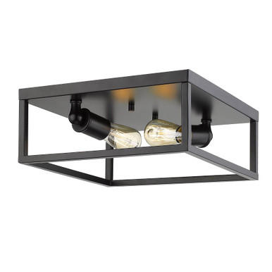 Wesson 2 Light 12 Inch Wide Flush Mount by Golden - 2072-FM
