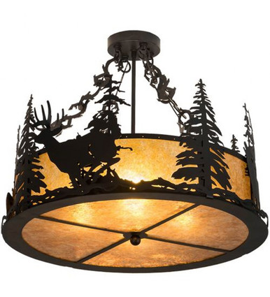 Wildlife at Dusk 4 Light Semi Flush Mount 21 x 24 Inches by Meyda Tiffany - 200864