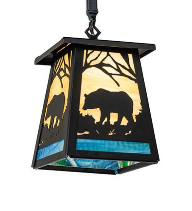 Bear at Dawn 1 Light Mini Pendant 30 x 10 Inches by Meyda Tiffany - 263409
