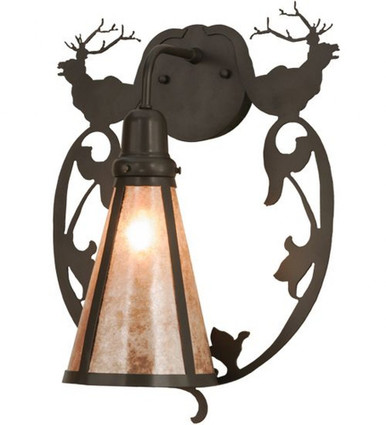 Wild Elks 1 Light Wall Sconce 17 x 14 Inches by Meyda Tiffany - 148884