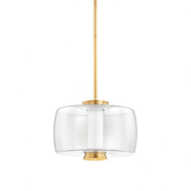 Beau 12W 1 LED Light Medium Pendant by Hudson Valley - 2815-AGB