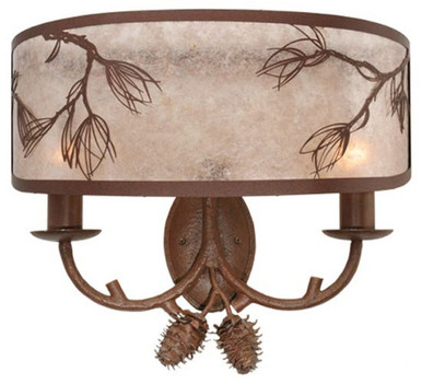 Balsam Pine 2 Light Wall Sconce 17 x 20 Inches by Meyda Tiffany - 115198