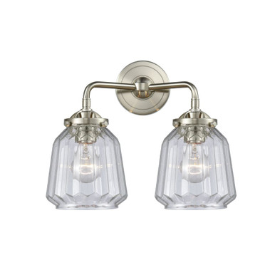 Chatham 2 Light Bath Vanity 11 Inch Tall and 14 Inch Wide by Innovations - 284-2W-SN-G142