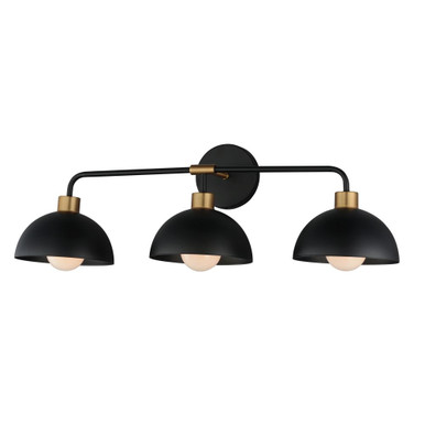 Thelonious 3 Light Vanity Light by Maxim - 10023BKNAB