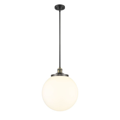 Beacon 1 Light Stem Hung Pendant 17 Inch Tall X 14 Inch Wide by Innovations - 201S-BAB-G201-14
