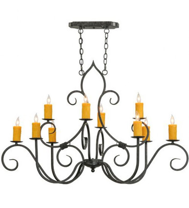 Clifton 10 Light Oblong Chandelier 37.5 x 27.5 Inch by Meyda Tiffany - 149373