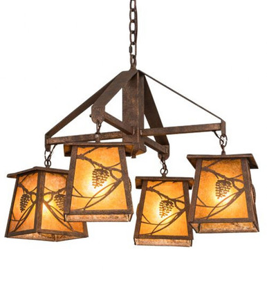 Whispering Pines 4 Light Chandelier 23 x 28 Inches Wide by Meyda Tiffany - 192455