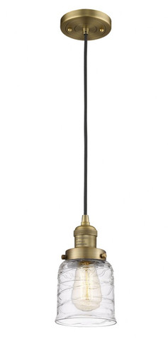 Bell 1 Light Cord hung Mini Pendant 8.88 Inch X 5 Inch Wide by Innovations - 201C-BB-G513