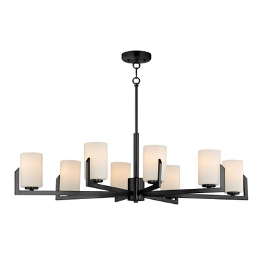 Dart 8 Light Chandelier 13.5 Inches Tall and 28 Inches Wide by Maxim - 21288SWBK