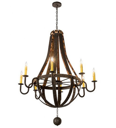 Barrel Stave Madera 8 Light Chandelier 64 x 48 Inches Wide by Meyda Tiffany - 133273