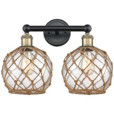 Farmhouse Rope 2 Light Bath Vanity 12.25 Inch X 17 Inch by Innovations - 616-2W-G12-8R