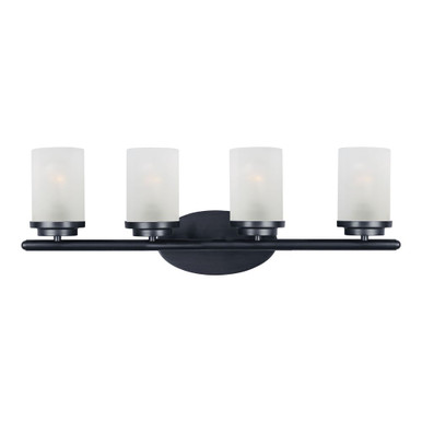 Corona FourLight Frosted Glass Vanity Light by Maxim - 10214FTBK