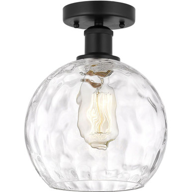 Athens Water Glass 1 Light Semi Flush Mount 12 X 8 Inch Wide by Innovations - 616-1F-G1215-8