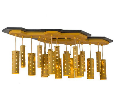 Emmentaler 25 Light Oblong Pendant 18.25 x 28.25 Inches by Meyda Tiffany - 166088